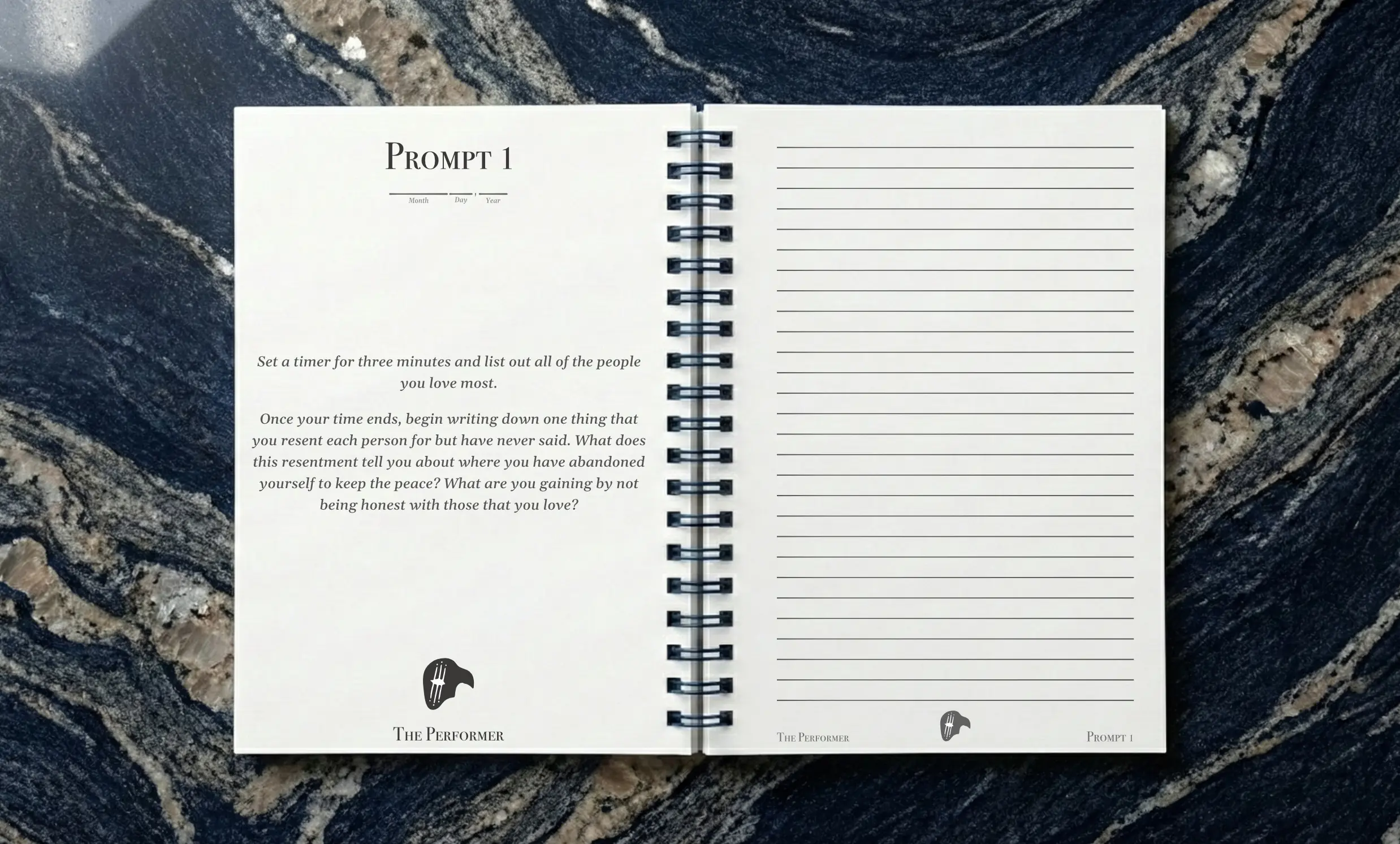 Cerebration journal open showing prompt page